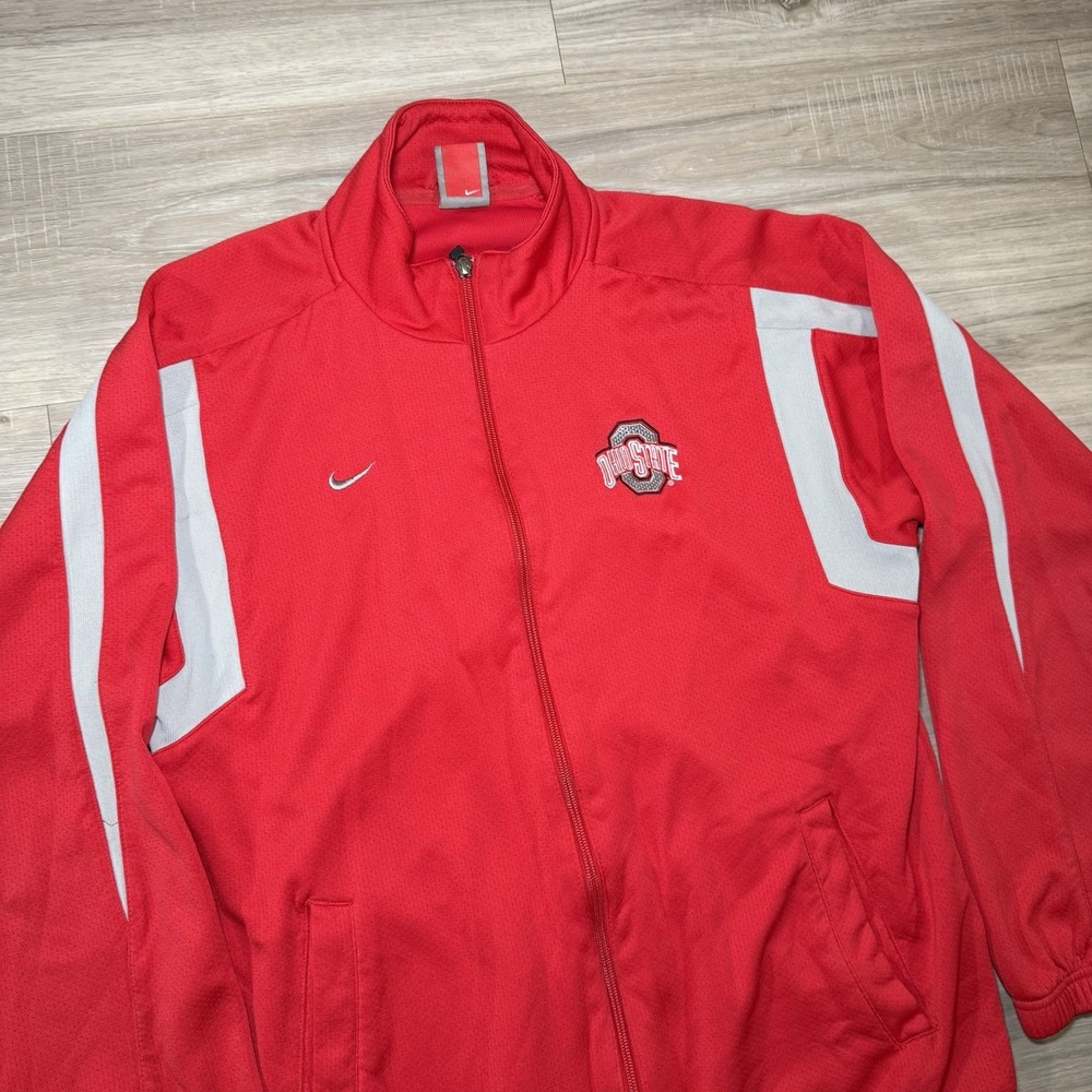 Vintage Nike Team OSU Ohio State Buckeyes Pullover Full Zip Jacket Warm Up SZ M